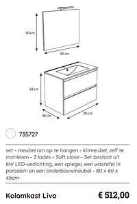 Kolomkast livo-Huismerk - Multi Bazar