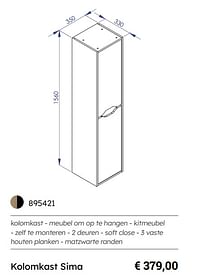 Kolomkast sima-Huismerk - Multi Bazar