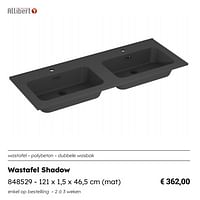 Wastafel shadow-Allibert