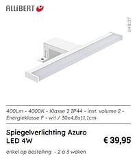 Spiegelverlichting azuro led 4w-Allibert