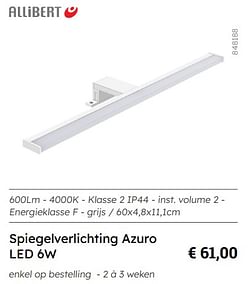 Spiegelverlichting azuro led 6w