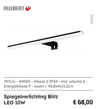 Spiegelverlichting blitz led 10w-Allibert