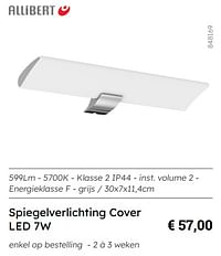 Spiegelverlichting cover led 7w-Allibert