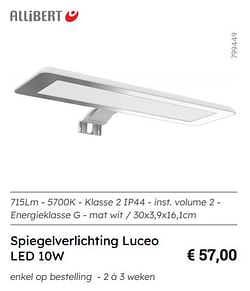 Spiegelverlichting luceo led 10w