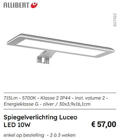 Spiegelverlichting luceo led 10w