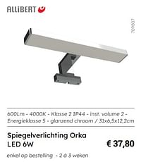 Spiegelverlichting orka led 6w-Allibert