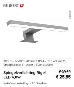 Spiegelverlichting rigel led 4,8w