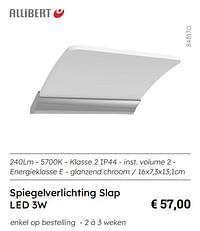 Spiegelverlichting slap led 3w-Allibert