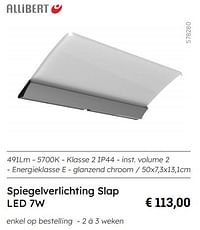 Spiegelverlichting slap led 7w-Allibert