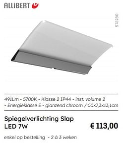 Spiegelverlichting slap led 7w