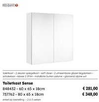 Toiletkast sense-Allibert