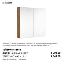 Toiletkast sense-Allibert