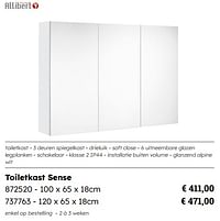 Toiletkast sense-Allibert