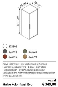 Halve kolomkast evo-Huismerk - Multi Bazar