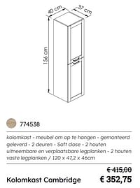 Kolomkast cambridge-Huismerk - Multi Bazar