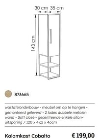 Kolomkast cobalto-Huismerk - Multi Bazar