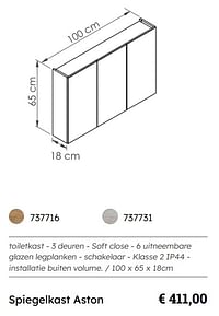 Spiegelkast aston-Huismerk - Multi Bazar