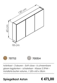 Spiegelkast aston-Huismerk - Multi Bazar