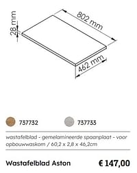 Wastafelblad aston-Huismerk - Multi Bazar