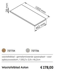 Wastafelblad aston-Huismerk - Multi Bazar