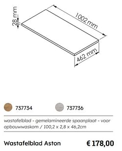 Wastafelblad aston