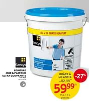 Promotions Peinture mur + plafond ultra couvrante - Sencys - Valide de 04/09/2024 à 23/09/2024 chez Brico