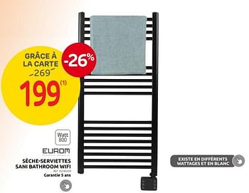 Promotions Sèche-serviettes sani bathroom wifi - Eurom - Valide de 04/09/2024 à 23/09/2024 chez Brico