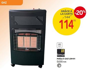 Promotions Sencys poêle à gaz loh-01 - Sencys - Valide de 04/09/2024 à 23/09/2024 chez Brico