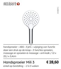 Handsproeier mili 3-Allibert