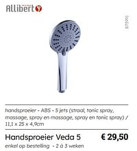 Handsproeier veda 5-Allibert