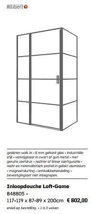 Inloopdouche loft-game-Allibert