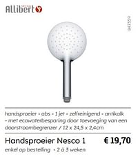 Handsproeier nesco 1-Allibert