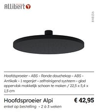 Hoofdsproeier alpi-Allibert