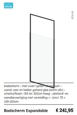 Badscherm expandable