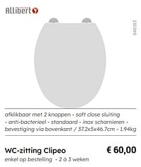 Wc-zitting clipeo-Allibert