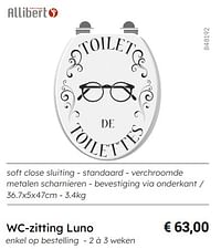 Wc-zitting luno-Allibert