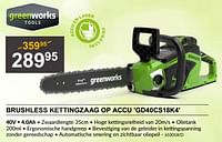 Greenworks brushless kettingzaag op accu gd40cs18k4-Greenworks