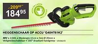 Greenworks heggenschaar op accu g40ht61k2-Greenworks