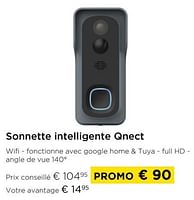 Promotions Sonnette intelligente qnect - Qnect - Valide de 01/09/2024 à 30/09/2024 chez Molecule