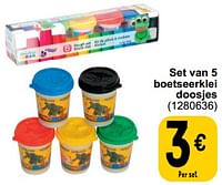 Set van 5 boetseerklei doosjes-Huismerk - Cora