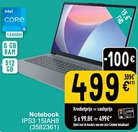 Promoties Lenovo notebook ips3 15iah8 - Lenovo - Geldig van 10/09/2024 tot 23/09/2024 bij Cora