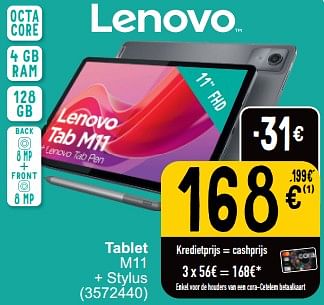 Promoties Lenovo tablet m11 + stylus - Lenovo - Geldig van 10/09/2024 tot 23/09/2024 bij Cora