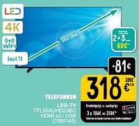 Promoties Telefunken led-tv tfl55auhd23bc - Telefunken - Geldig van 10/09/2024 tot 23/09/2024 bij Cora