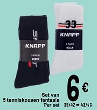 Set van 5 tenniskousen fantasie-KNAPP