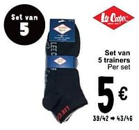 Promoties Set van 5 trainers - Lee Cooper - Geldig van 10/09/2024 tot 23/09/2024 bij Cora