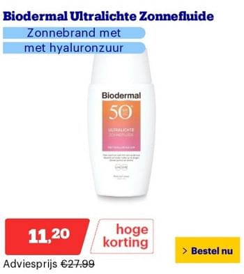 Promoties Biodermal ultralichte zonnefluide - Biodermal - Geldig van 02/09/2024 tot 08/09/2027 bij Bol.com