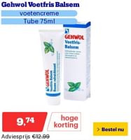 Promoties Gehwol voetfris balsem voetencreme - Gehwol - Geldig van 02/09/2024 tot 08/09/2027 bij Bol.com