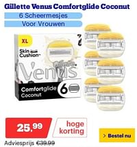 Gillette venus comfortglide coconut 6 scheermesjes-Gillette