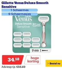 Gillette venus deluxe smooth sensitive 1 scheermes 9 scheermesjes-Gillette