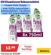 Cif cleanboost schuurmiddel cream pink flower-Cif